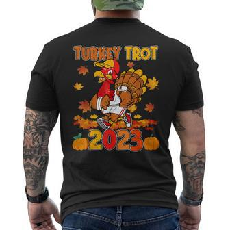 Happy Thanksgiving Day 2023 Pumpkin And Run Cute Turkey Trot Men's T-shirt Back Print - Monsterry