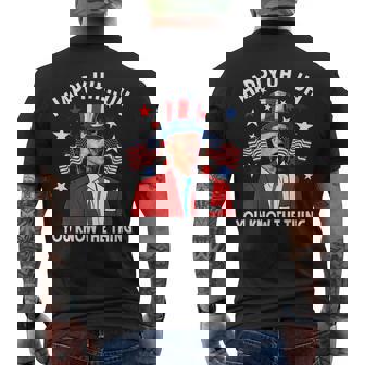 Happy Uh You Know The Thing American Flag Biden 4Th Of July Mens Back Print T-shirt | Mazezy