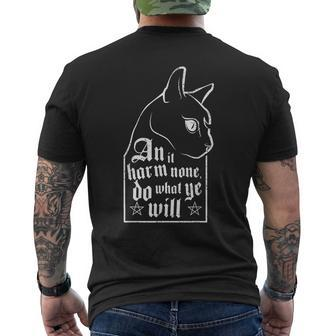 An It Harm None Do What Ye Will Witch Wicca Witchcraft Men's T-shirt Back Print | Mazezy