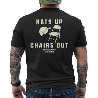 Hats Up Chairs Out Montgomery Alabama Riverboat Brawl Men's T-shirt Back Print - Seseable