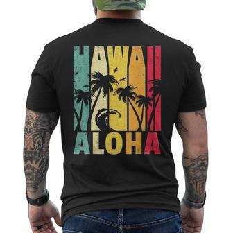 Hawaii Aloha State Vintage Retro Hawaiian Islands Gift Mens Back Print T-shirt | Mazezy