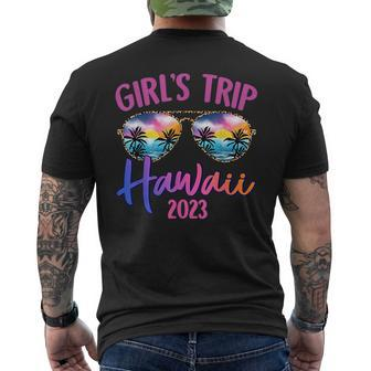 Hawaii Hawaiian 2023 Girls Trip Sunglasses Summer Girlfriend Mens Back Print T-shirt | Mazezy