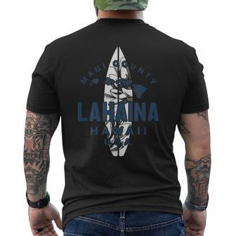 Hawaii Lahaina Maui Vintage Hawaiian Islands Surf Men's T-shirt Back Print - Monsterry CA