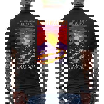 Hawaii Volcanoes National Park Kilauea Volcano Vintage Mens Back Print T-shirt | Mazezy
