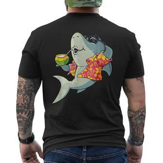 Hawaiian Shark Summer Tropical Luau Party Men Boys Kids Mens Back Print T-shirt - Seseable