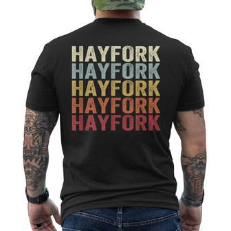 Hayfork California Hayfork Ca Retro Vintage Text Men's T-shirt Back Print | Mazezy