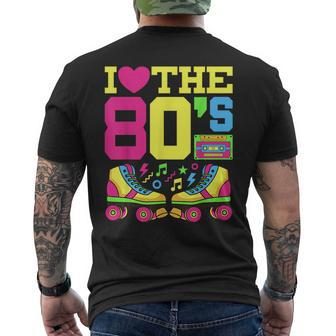 Heart 80S 1980S Fashion Theme Party Outfit Eighties Costume 80S Vintage Designs Funny Gifts Mens Back Print T-shirt | Mazezy
