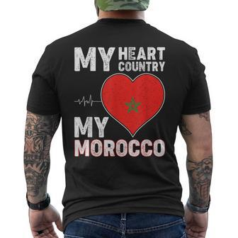 My Heart Country My Morocco For Moroccan Lovers Men's T-shirt Back Print - Seseable
