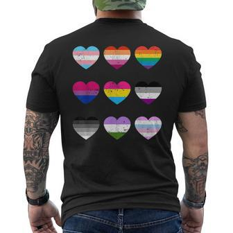 Heart Lgbt Flag Happy Pride Month Transgender Mtf Ftm Gays Mens Back Print T-shirt - Seseable