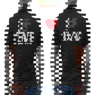 I Heart Love Travis Men's T-shirt Back Print | Mazezy