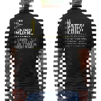 Heatherly Name Gift Im Heatherly Im Never Wrong Mens Back Print T-shirt | Seseable CA