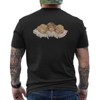 Heavenly Little Vintage Baby Angels Snuggled Up Close Men's T-shirt Back Print | Mazezy