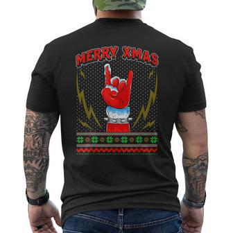 Heavy Metal And Rock Ugly Christmas Sweater Men's T-shirt Back Print | Mazezy