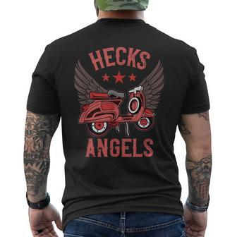 Hecks Angels Scooter Vintage Moped Graphic Men's T-shirt Back Print | Mazezy