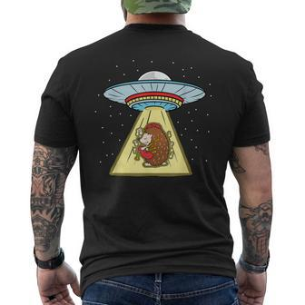 Hedgehog Playing Bagpipe Ufo Abduction Men's T-shirt Back Print | Mazezy CA