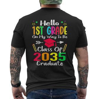 Hello 1St Grade Back To School Class Of 2035 Grow With Me Mens Back Print T-shirt | Mazezy