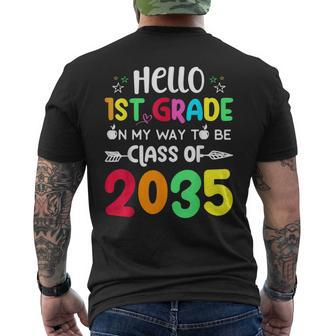 Hello 1St Grade On My Way To Be Class Of 2035 Back To School Mens Back Print T-shirt | Mazezy