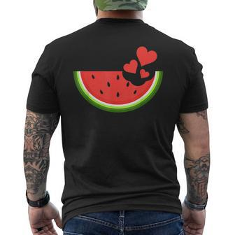 Hello Summer Hearts Watermelon Design Fruit Watermelon Lover Mens Back Print T-shirt - Seseable