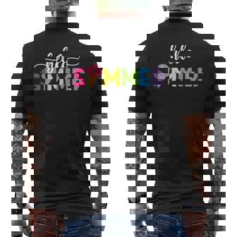 Hello Summer Vacation Ice Cream Popsicle Ice Lolly Gifts Vacation Funny Gifts Mens Back Print T-shirt | Mazezy