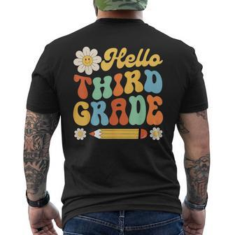 Hello Third 3Rd Grade Back To School Teachers Kids Girls 3Rd Grade Funny Gifts Mens Back Print T-shirt | Mazezy