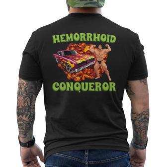 Hemorrhoid Conqueror Meme Weird Offensive Cringe Joke Men's T-shirt Back Print - Monsterry CA