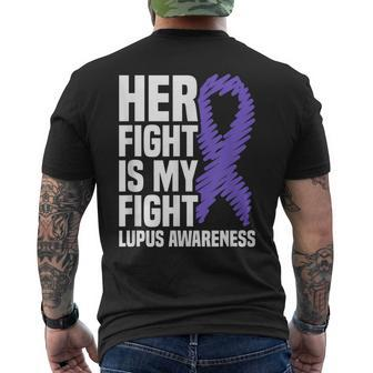 Her Fight Is My Fight Purple Ribbon Lupus Awareness Mens Back Print T-shirt - Thegiftio UK