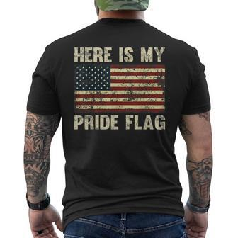 Here Is My Pride Flag Mens Back Print T-shirt - Seseable