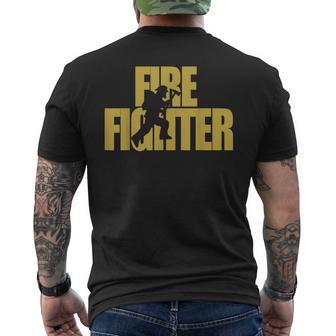 Heroic Fireman Gift Idea Proud Firefighter Pride Mens Back Print T-shirt | Mazezy