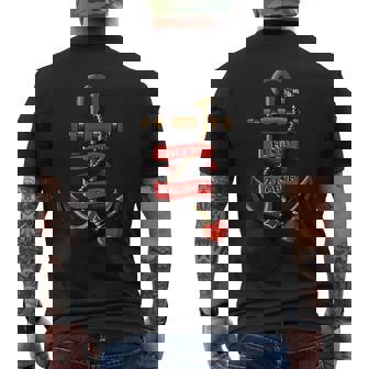 Hes My Anchor Vintage Tattoo Style Illustration Mens Back Print T-shirt | Mazezy