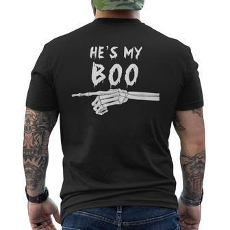 Hes My Boo Funny Matching Halloween Costumes For Couples Halloween Funny Gifts Mens Back Print T-shirt | Mazezy