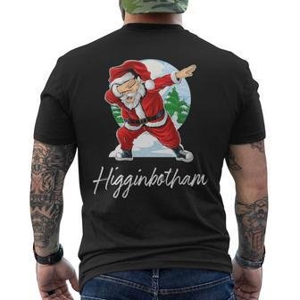 Higginbotham Name Gift Santa Higginbotham Mens Back Print T-shirt - Seseable