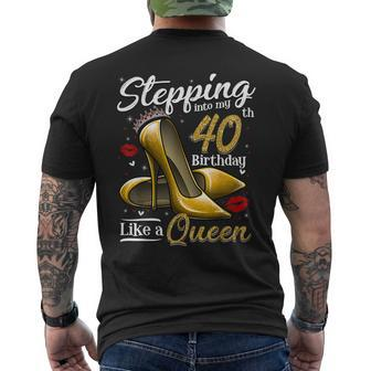 High Heels Stepping Into My 40Th Birthday 40 And Fabulous Men's T-shirt Back Print - Monsterry