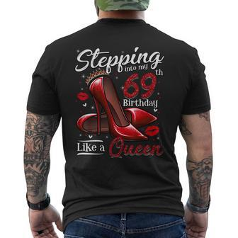 High Heels Stepping Into My 69Th Birthday 69 And Fabulous Men's T-shirt Back Print - Seseable