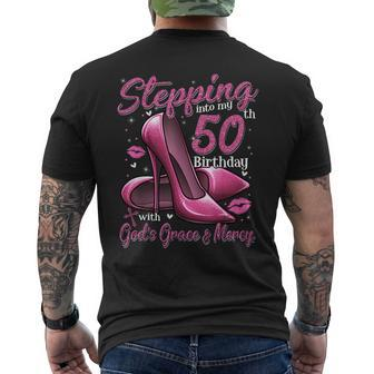 High Heels Stepping Into My 50Th Birthday 50 And Fabulous Mens Back Print T-shirt - Seseable