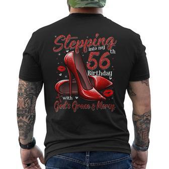 High Heels Stepping Into My 56Th Birthday 56 And Fabulous Mens Back Print T-shirt - Seseable