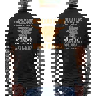 Highland Cows Are My Spirit Animal Highland Cow Lover Men's Back Print T-shirt | Mazezy
