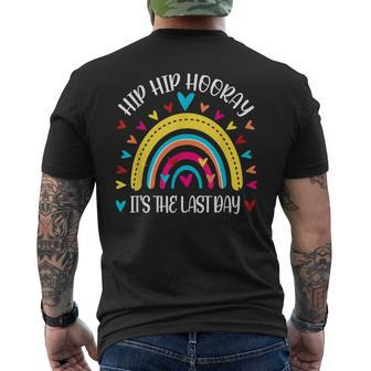Hip Hip Hooray Its The Last Day Mens Back Print T-shirt | Mazezy UK