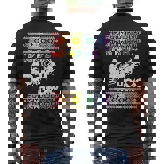 Ho Ho Homo Gay Ugly Xmas Sweater Lgbt Christmas Men's T-shirt Back Print | Mazezy
