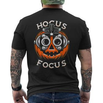 Hocus Focus Optometry Halloween Optometrist Men's T-shirt Back Print - Monsterry