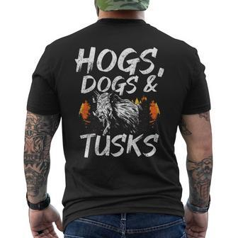 Hogs Dogs And Tusks Hog Removal Hunter Hog Hunting Mens Back Print T-shirt | Mazezy AU