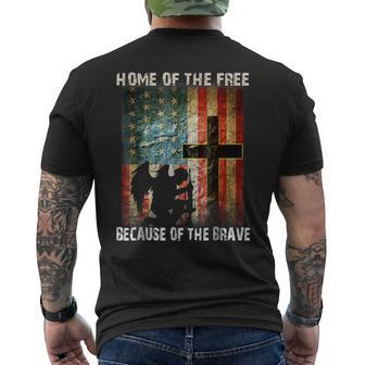 Home Of The Free Because Of The Brave Veterans Men's Back Print T-shirt | Mazezy