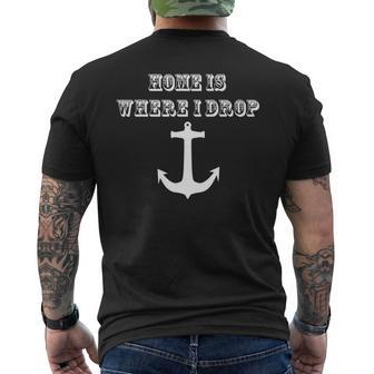 Home Is Where I Drop Anchor Mens Back Print T-shirt | Mazezy