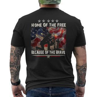 Home Of The Free Because Of The Brave Proud Veterans Day 174 Mens Back Print T-shirt - Monsterry UK