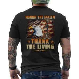 Honor The Fallen Thank The Living Memorial Dayveterans Day 42 Mens Back Print T-shirt - Monsterry AU