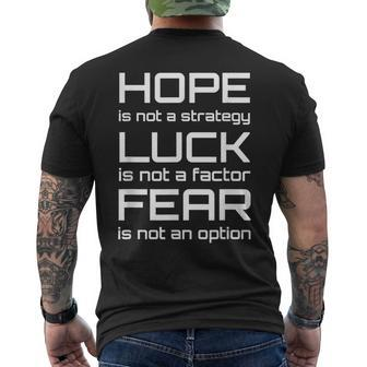 Hope Luck Fear Inspirational Quote Workout Men's T-shirt Back Print | Mazezy