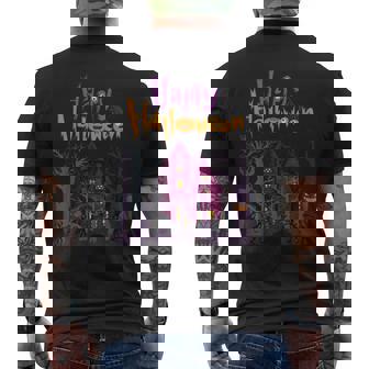 Horror House Happy Halloween Costume Present Happy Halloween Men's T-shirt Back Print | Mazezy