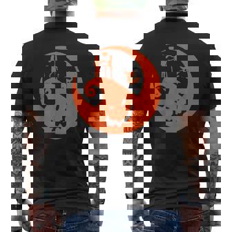 Horror Movie Couple Lazy Halloween Costume Cool Pumpkin Halloween Costume Men's T-shirt Back Print | Mazezy