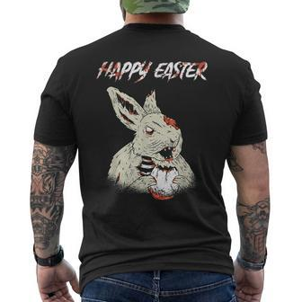 Horror Movie Lover Easter Bunny Bloody Gore Zombie Egg Easter Men's T-shirt Back Print | Mazezy