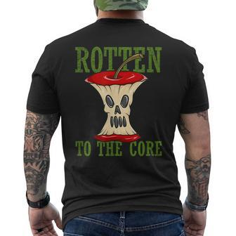 Horror Rotten To The Core Scary Skeleton Face Apple Core Scary Men's T-shirt Back Print | Mazezy