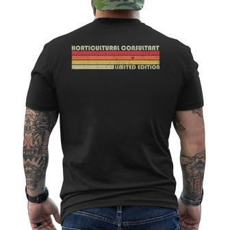 Horticultural Consultant Job Title Birthday Worker Men's T-shirt Back Print | Mazezy